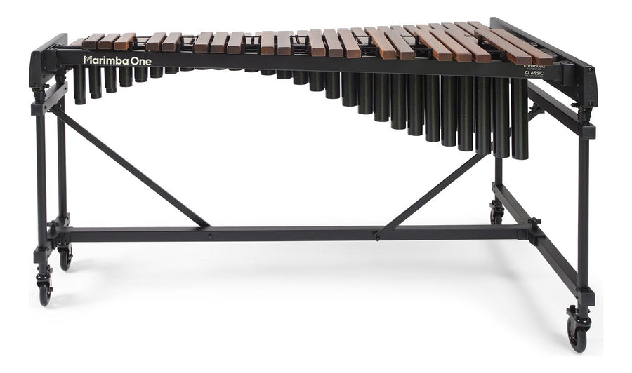Marimba One 3.5-octave concert xylophone, rosewood bars with black resonators on an adjustable frame