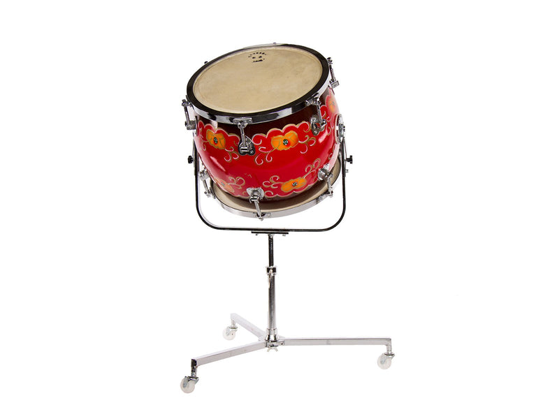 13-inch Chinese tom tom (paigu) on a height-adjustable rolling stand